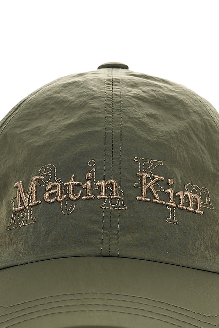 Matin Kim Overlay Logo Ball Cap — Khaki