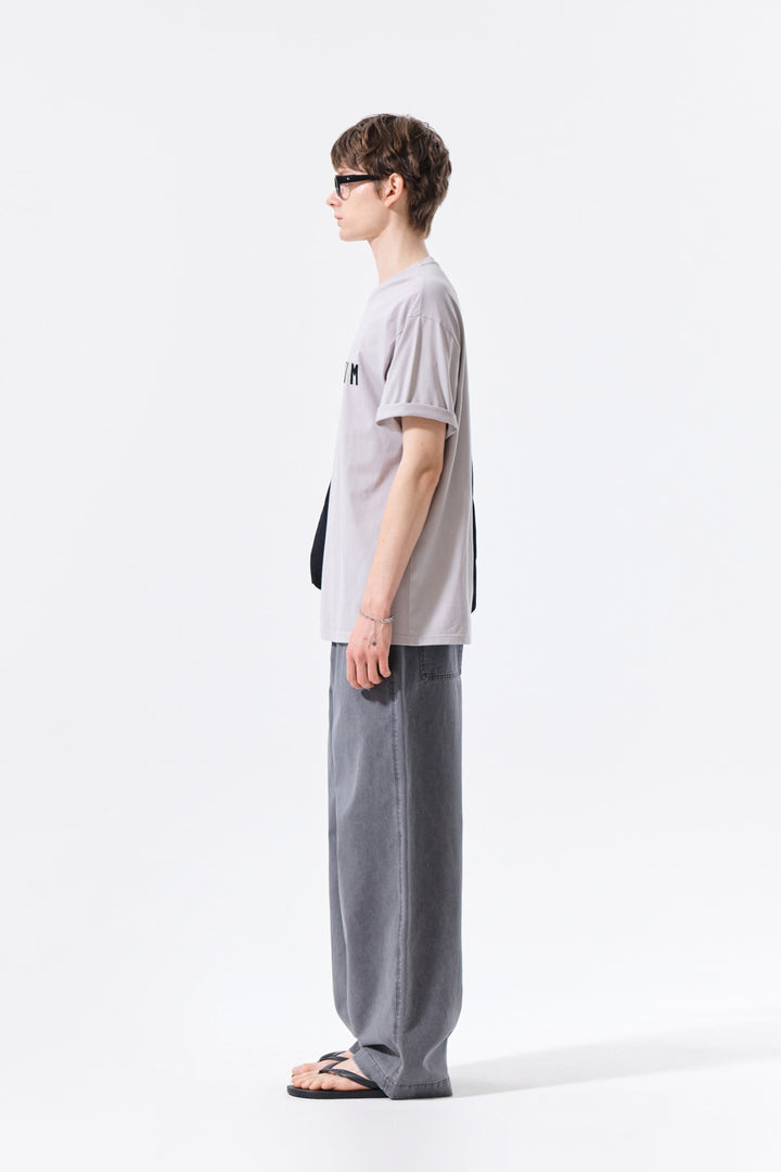 Matin Kim Side Tab Washed Cotton Pants — Charcoal