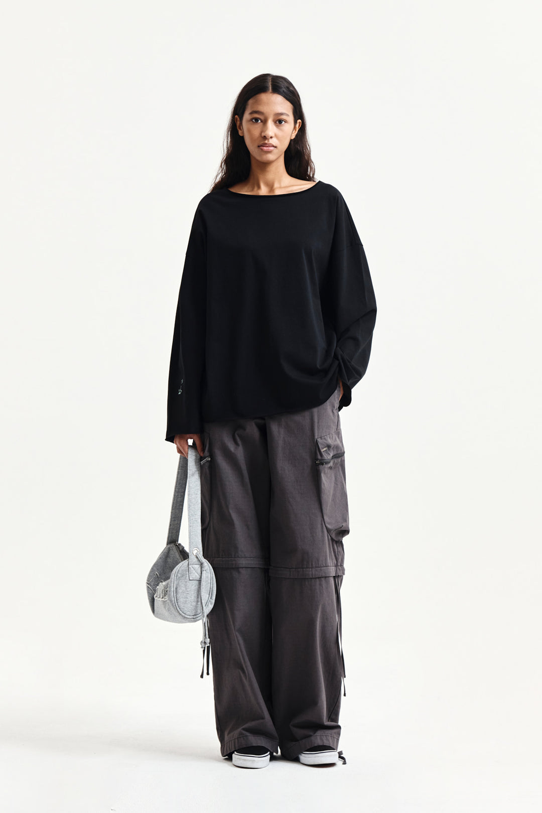 Matin Kim Detachable Cargo Pants — Charcoal