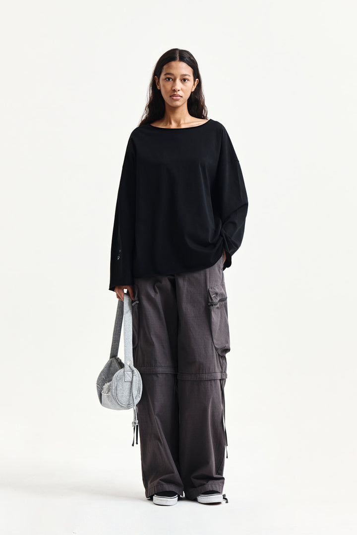 Matin Kim Detachable Cargo Pants — Charcoal