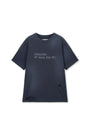 Matin Kim Spray Washed Lettering Damaged Top — Navy blue