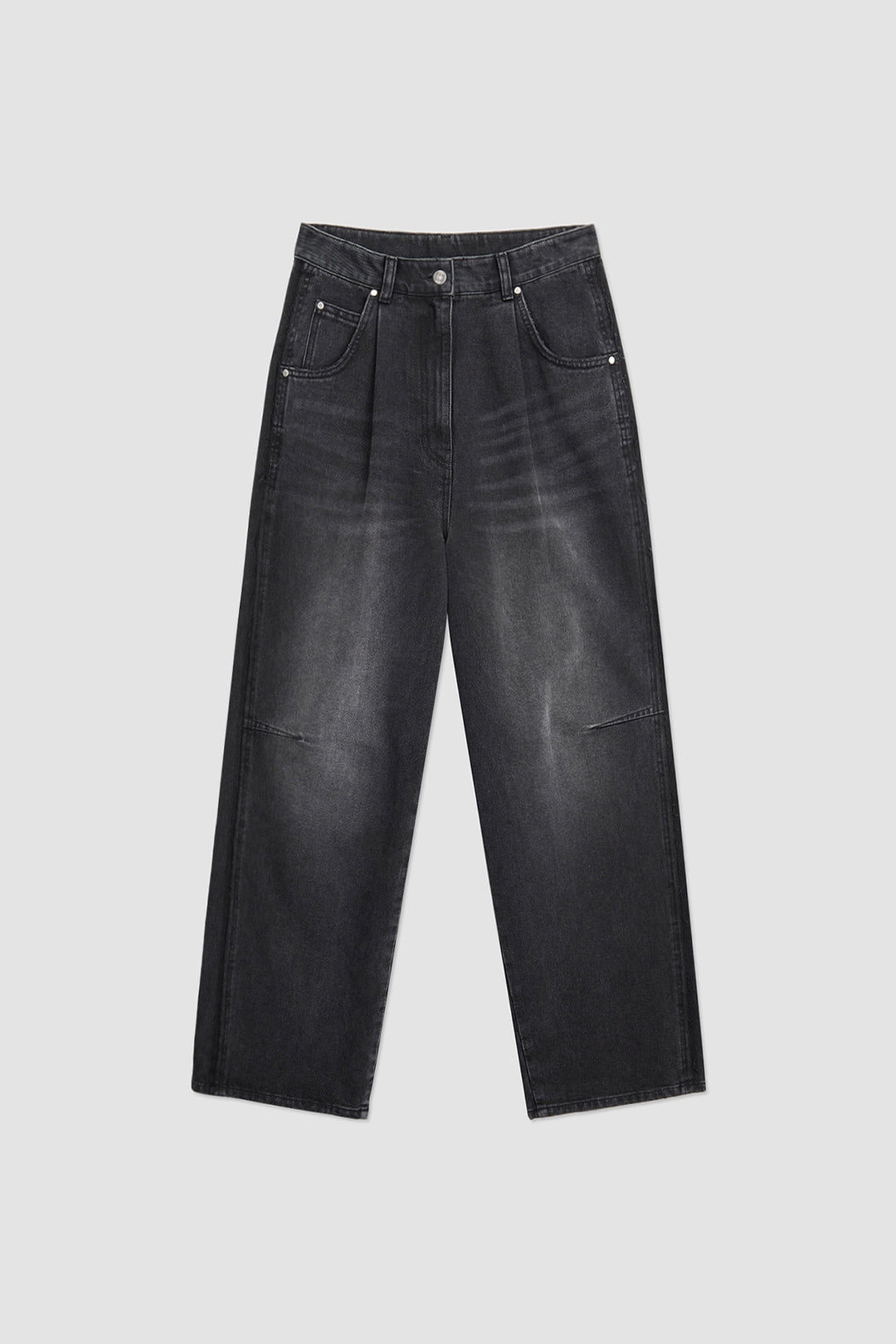 KIMMATIN Side Pannel Pintuck Denim — Dark — Gray