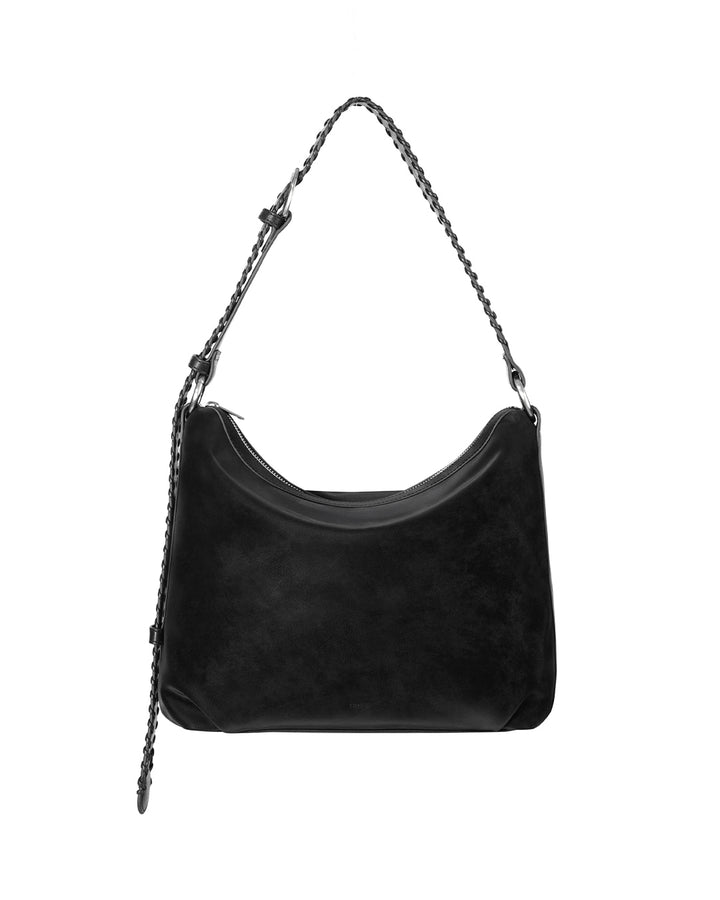 Stand Oil Seine Bag — Twisted Nubuck Crossbody — Black
