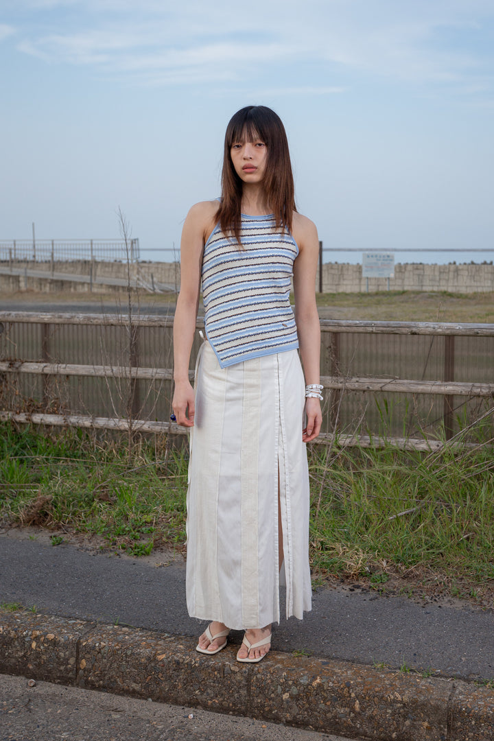 Matin Kim Multi Stripe Sleeveless Knit Top — Blue