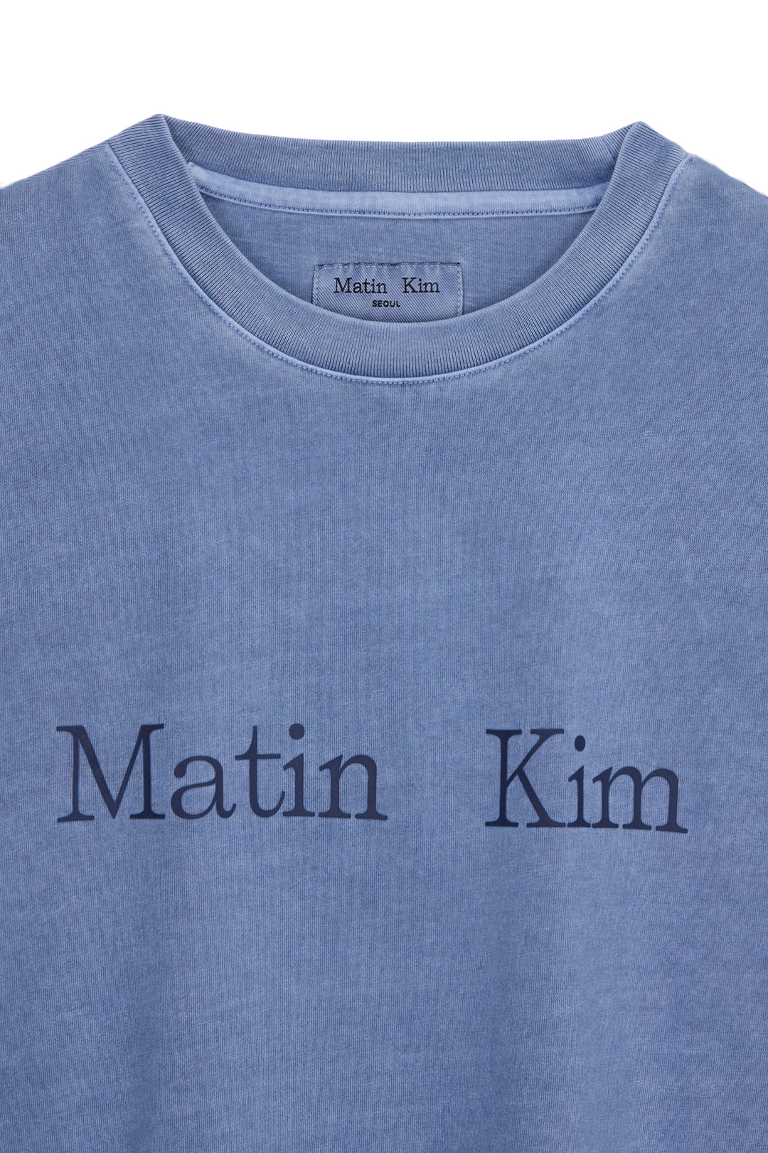 Matin Kim Pigment Logo Top in Powder — Blue