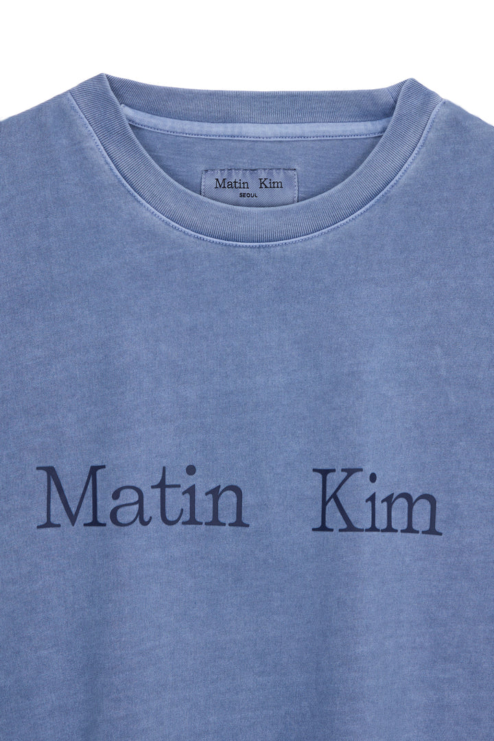 Matin Kim Pigment Logo Top in Powder — Blue