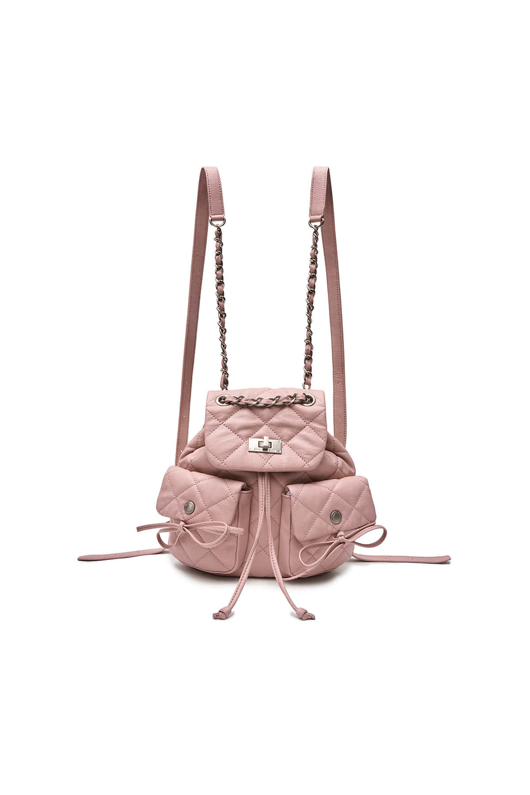 Matin Kim Double Pocket Quilting Mini Backpack — Pink