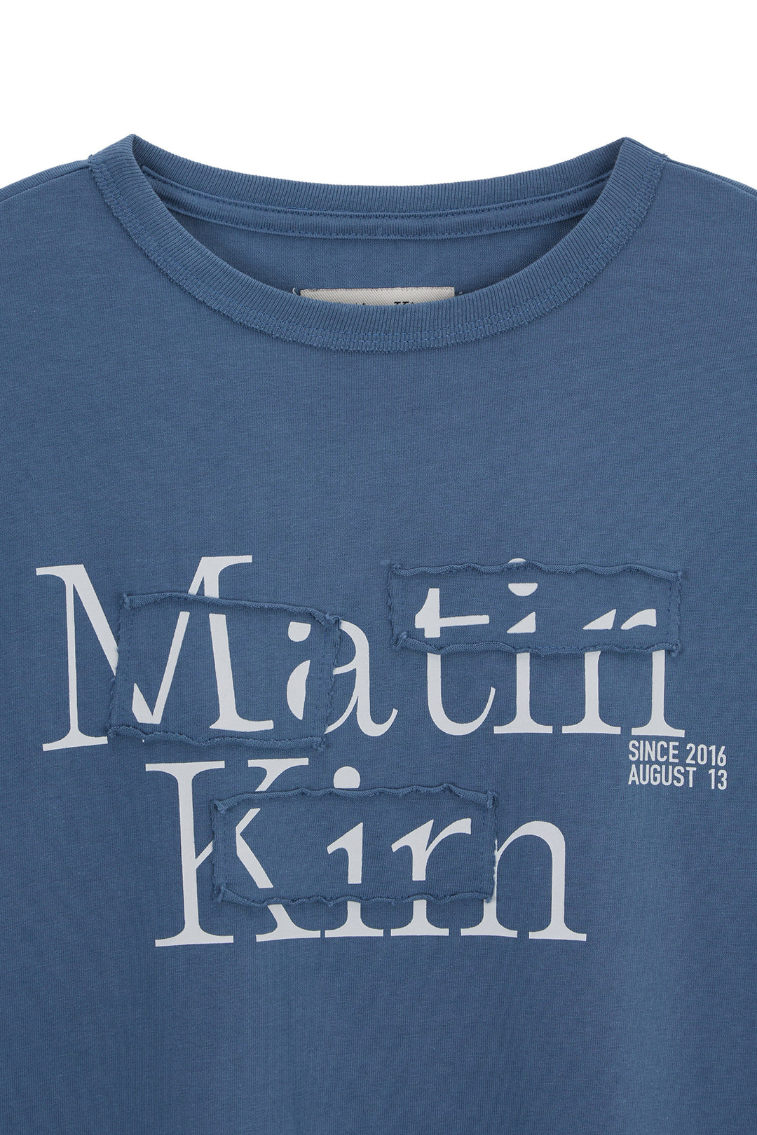 Matin Kim Patch Graphic Long Sleeve Top — Blue