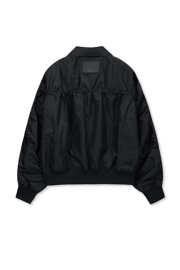 Matin Kim Small Logo Shirring Jumper — Black