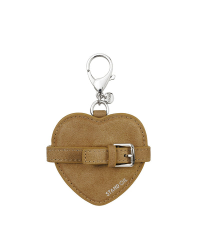 Stand Oil Belted Mirror Keyring — Camel