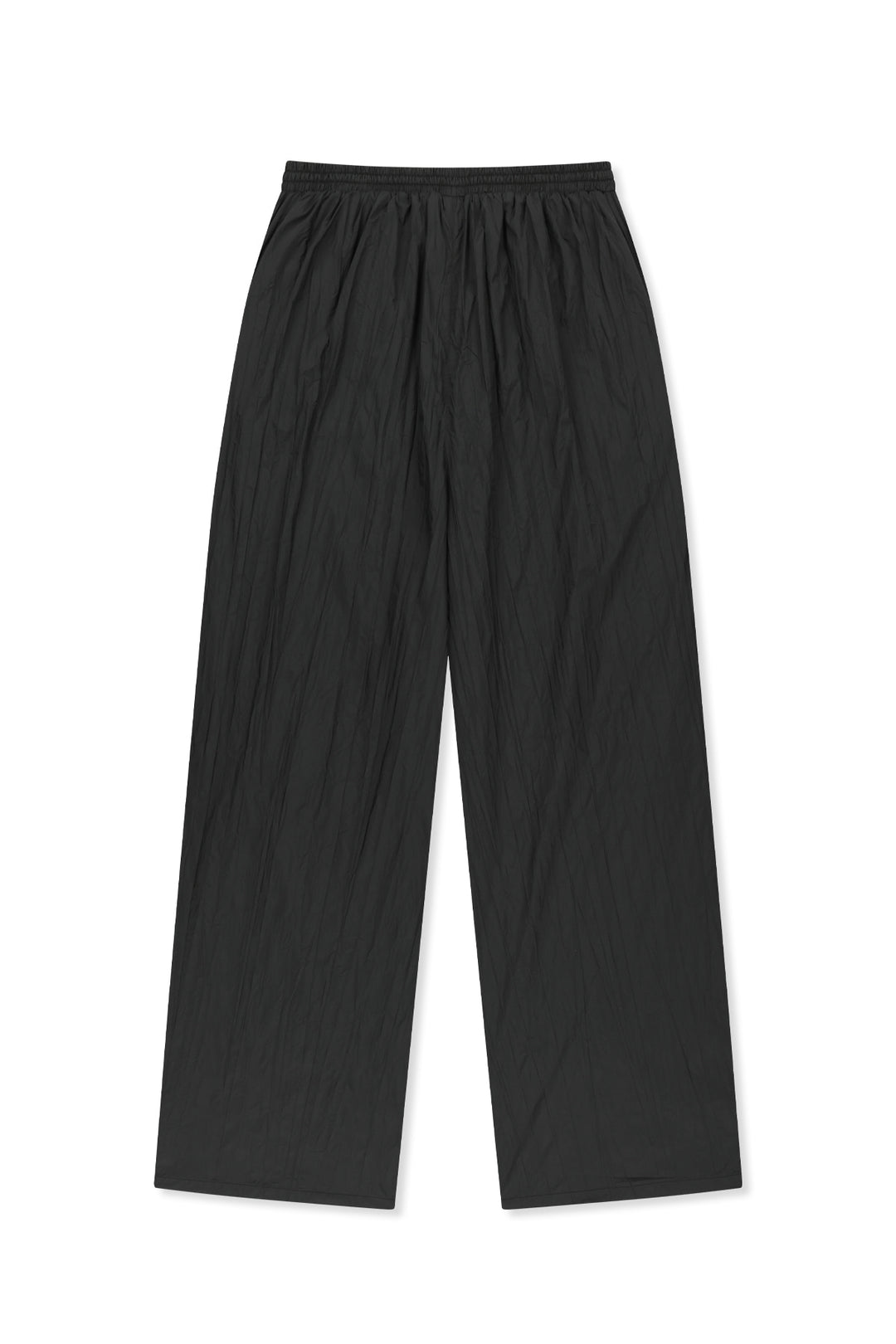 Matin Kim Nylon Crinkle Wide Pants — Black