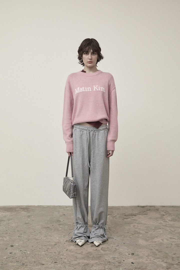 Matin Kim Color Trim Line Logo Pullover — Pink