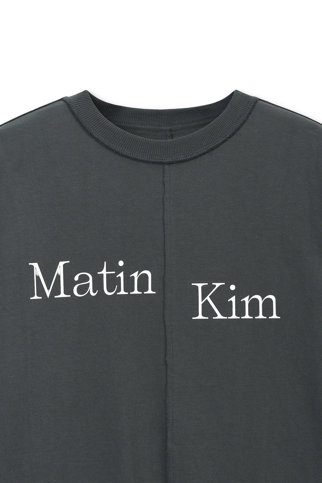 Matin Kim Asymmetric Logo Top — Charcoal