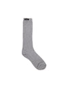 Matin Kim Small Logo Point Ribbed Socks — Gray