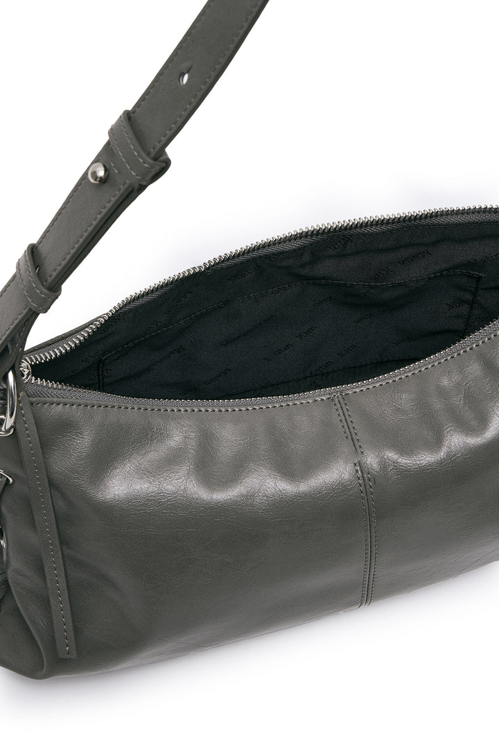 Matin Kim Eyelet Shirring Shoulder Bag — Gray