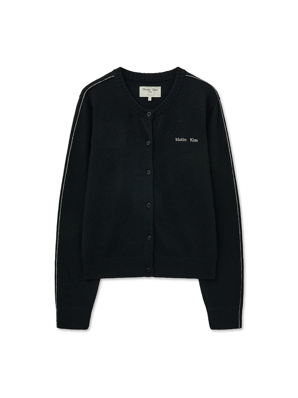 Matin Kim Cashmere Blended Round Knit Cardigan — Black
