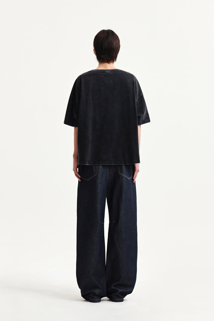 Matin Kim Vintage Graffiti Artwork Top — Black
