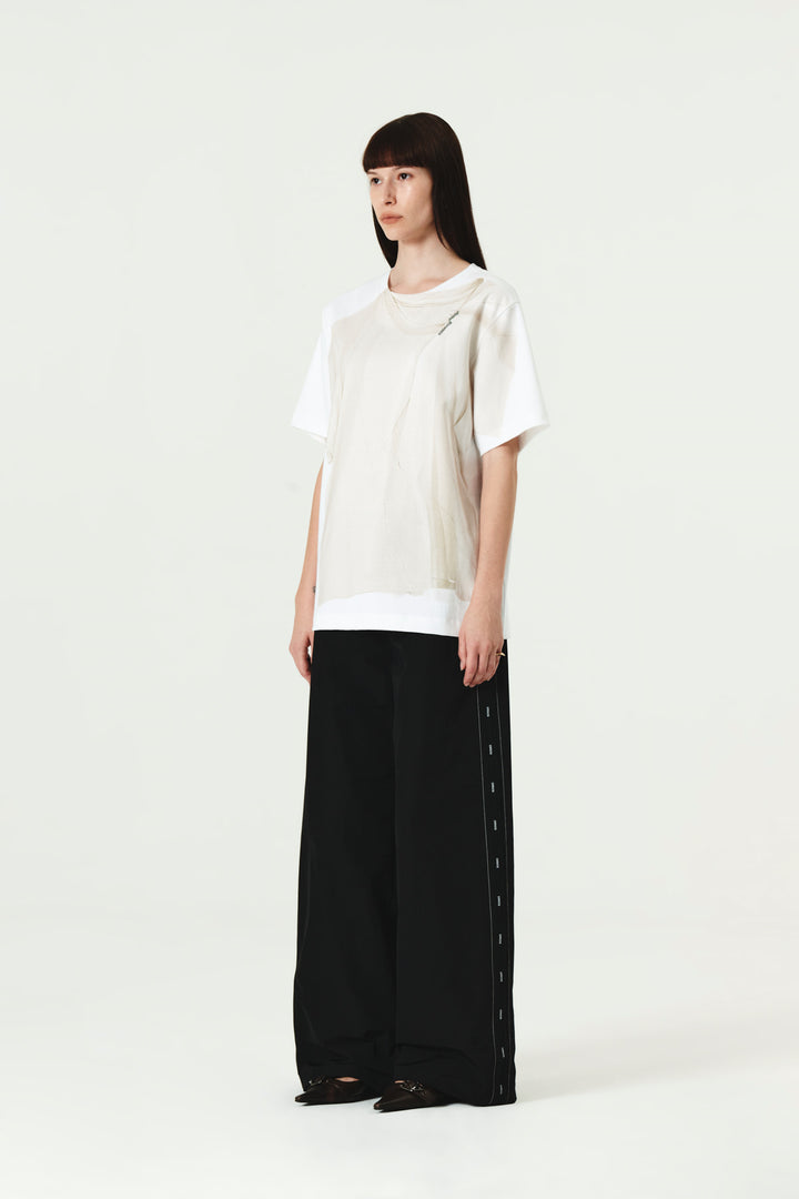 KIMMATIN Trompeloeil Printing Top — White