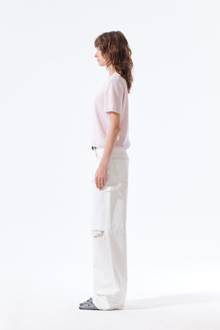Matin Kim Half Sleeve Logo Pullover — Pink
