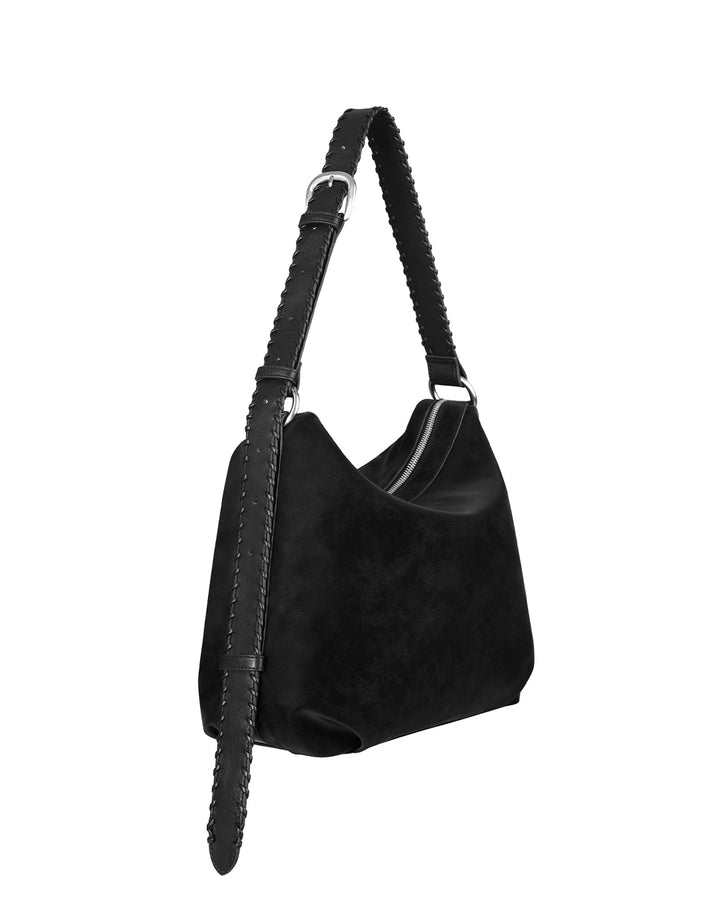 Stand Oil Seine Bag — Twisted Nubuck Crossbody — Black