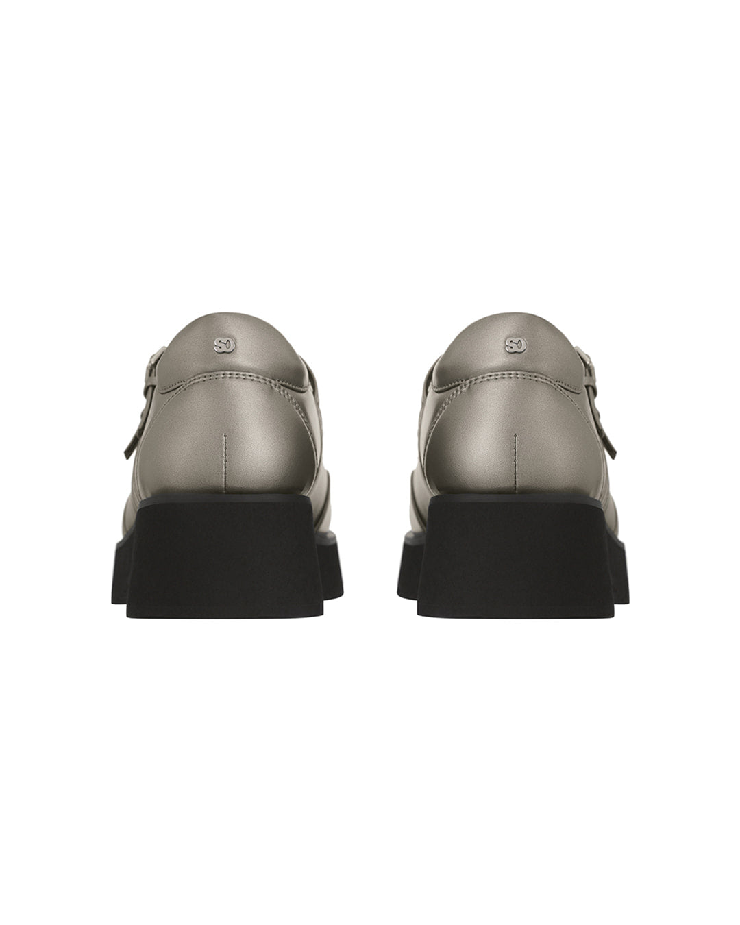 Stand Oil Hatched Platform Mary Jane — Metallic Gray