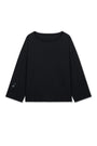 Matin Kim Raw Hem Boat Neck Top — Black