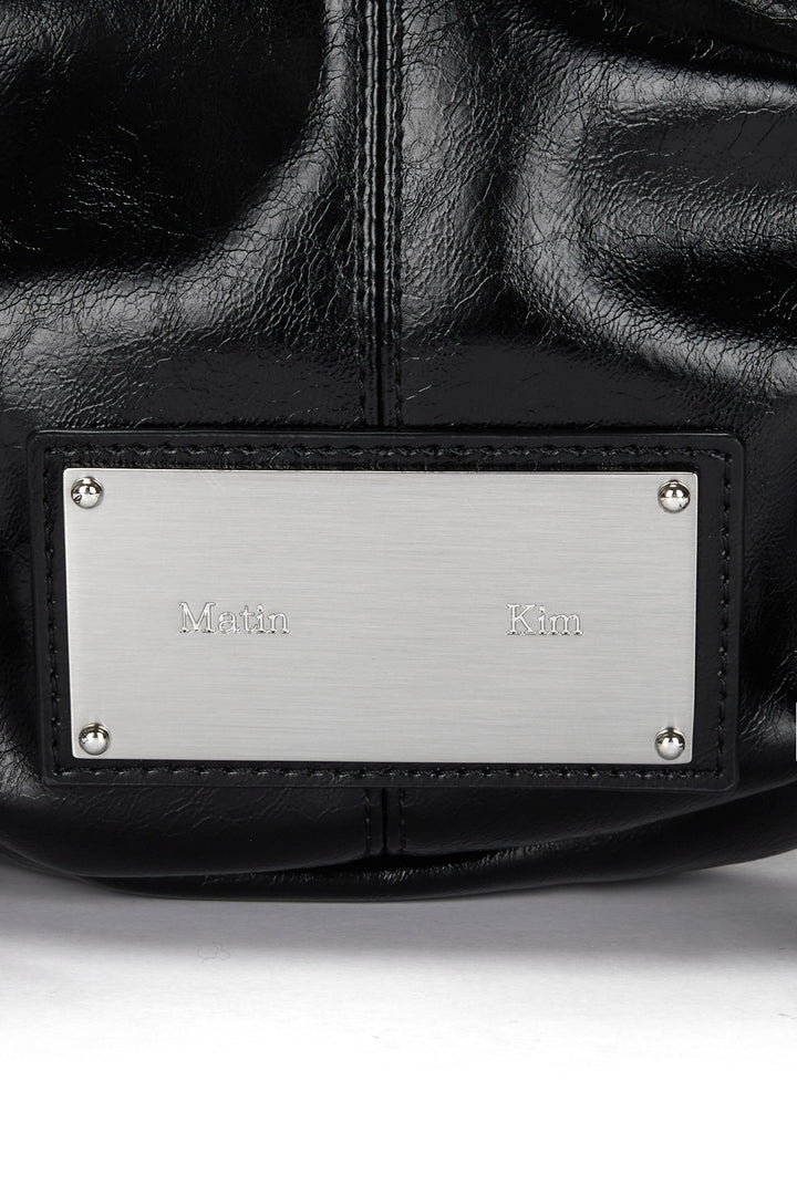 Matin Kim Half Shirring Ribbon Round Bag — Black