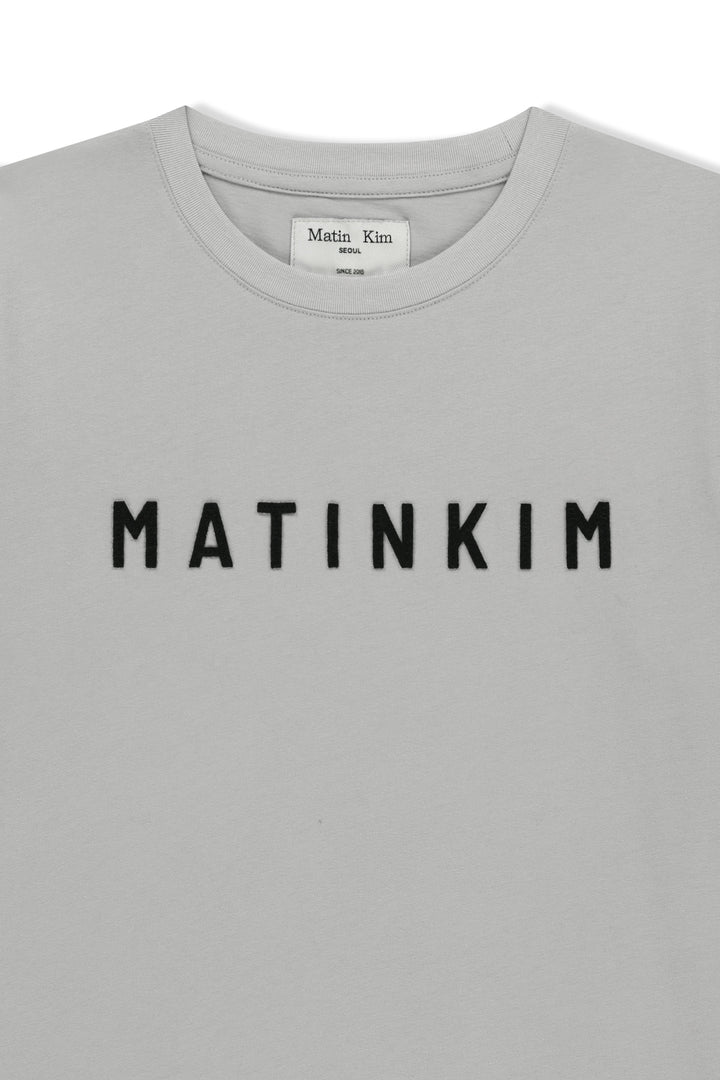 Matin Kim Applique Felt Logo Top — Gray