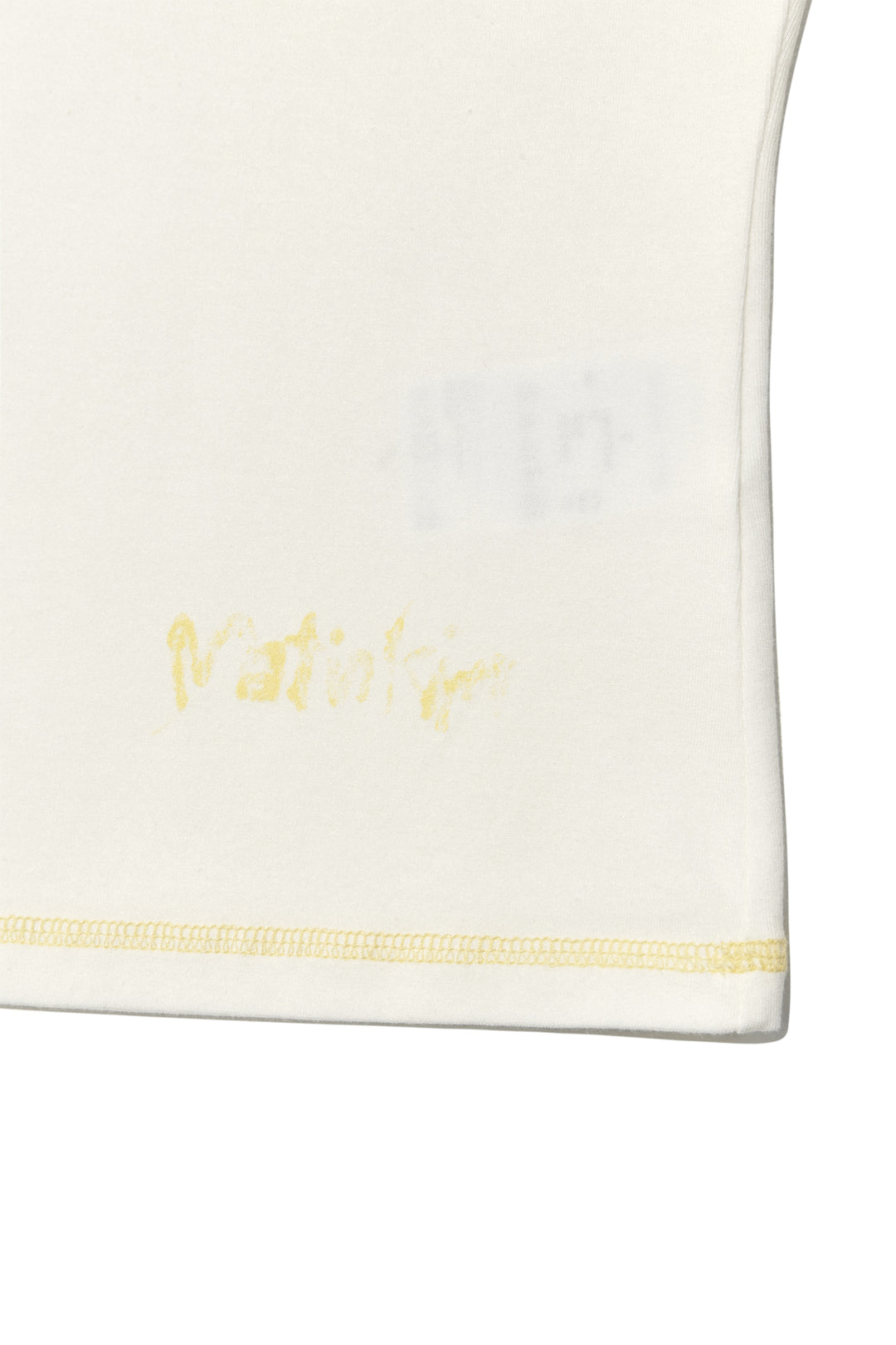 Matin Kim Three Quarter Logo Slim Top — White