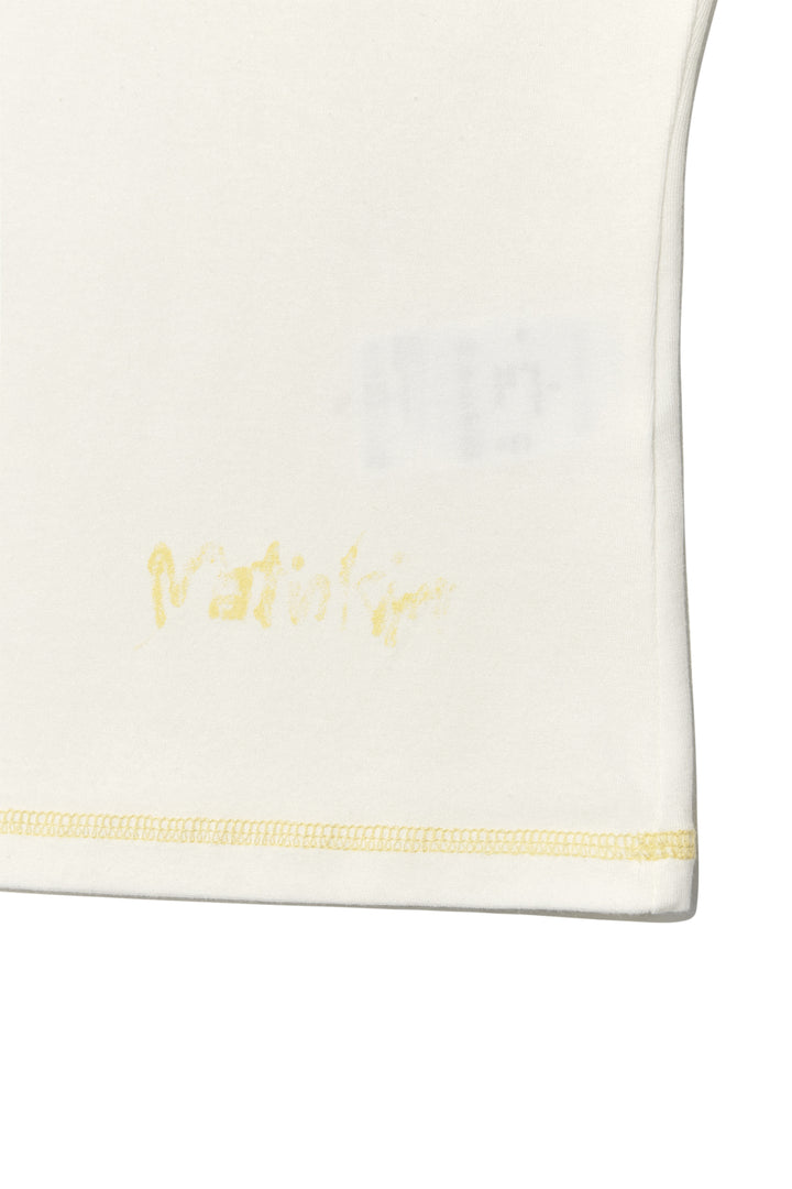Matin Kim Three Quarter Logo Slim Top — White