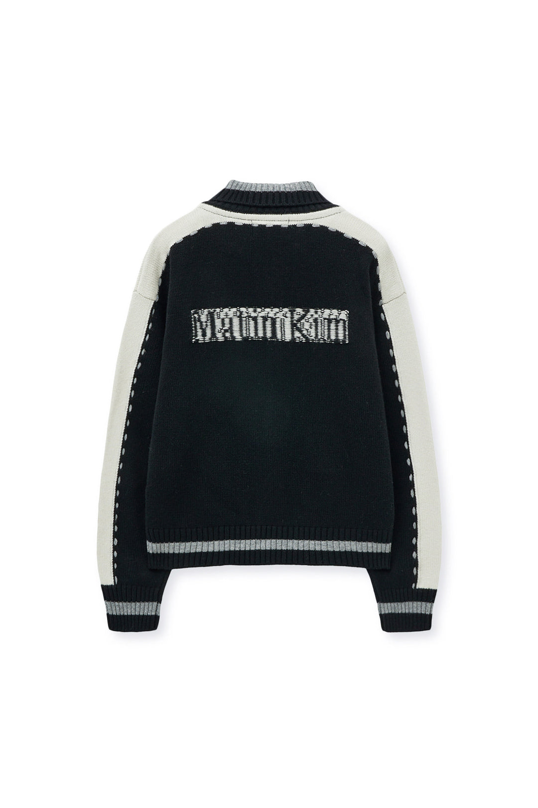 Matin Kim Initial Knit Zip Up — Black