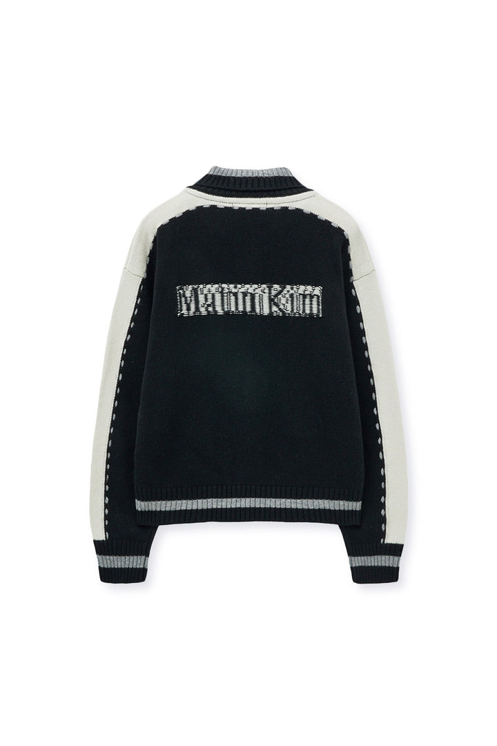 Matin Kim Initial Knit Zip Up — Black