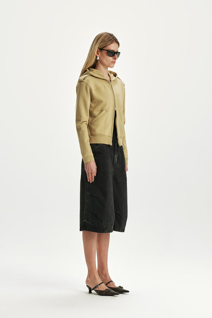 KIMMATIN Damage Point Hoody Zip Up — Olive