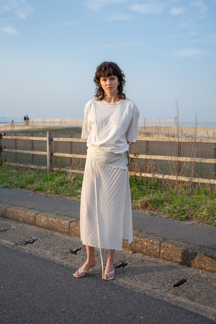 Matin Kim Foldover Layered Maxi Wrap Skirt — Ivory