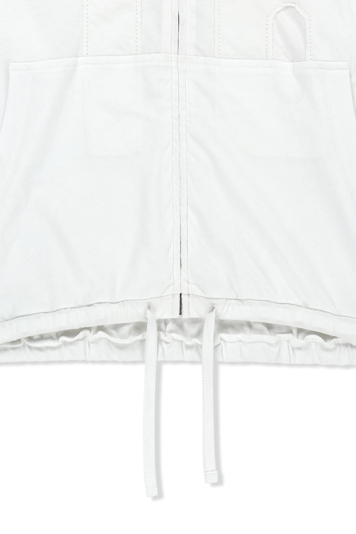 Matin Kim 16 Applique Logo Zip Hoody — White