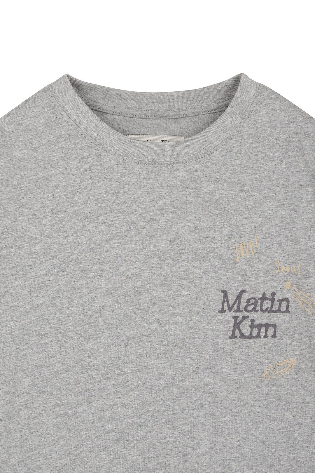 Matin Kim Animal Graffiti Graphic Oversize Top — Gray