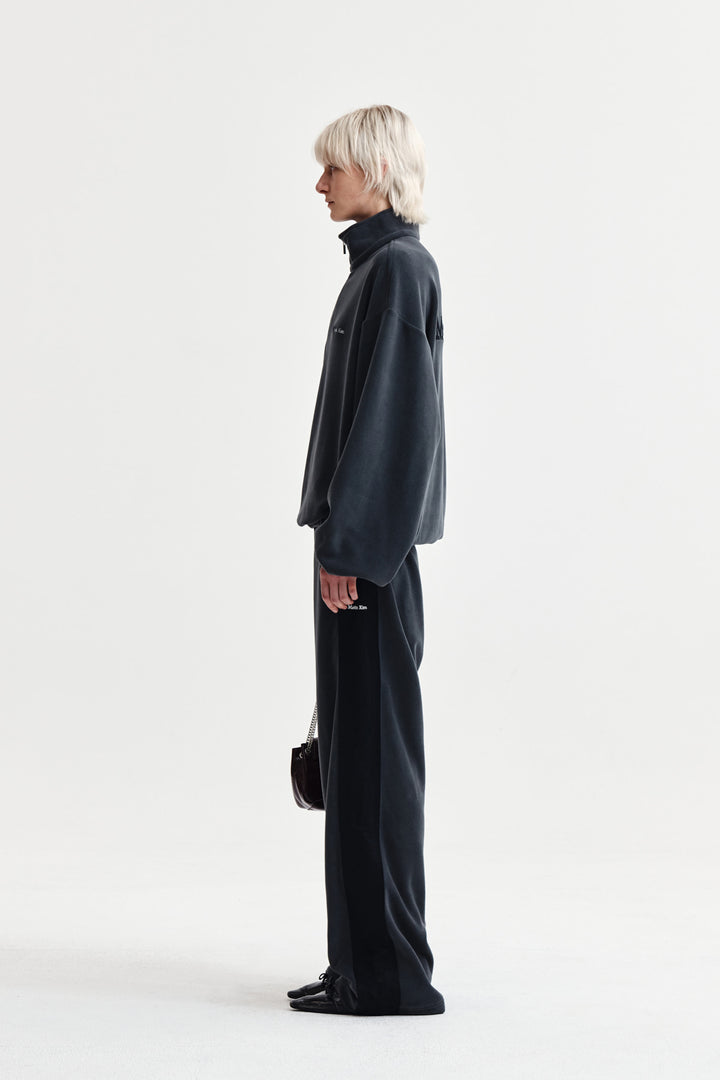 Matin Kim Sherpa Fleece Drawstring Pants — Charcoal