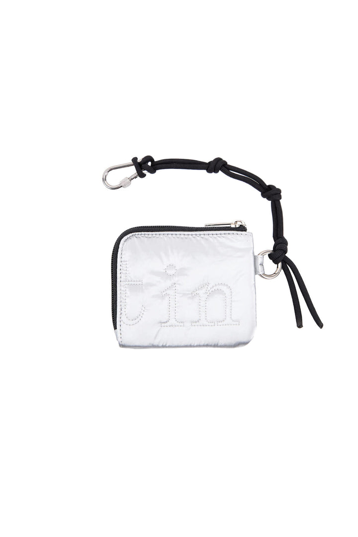 Matin Kim Logo Stitch Sporty Wallet — Silver