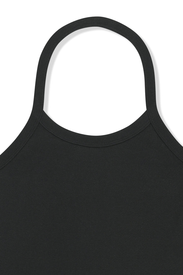 Matin Kim Label Detail Halter Tank — Black
