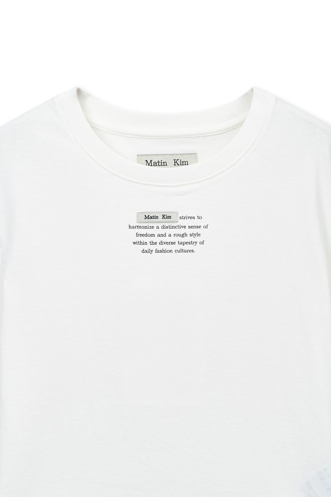 Matin Kim Label Point Lettering Crop Top — White