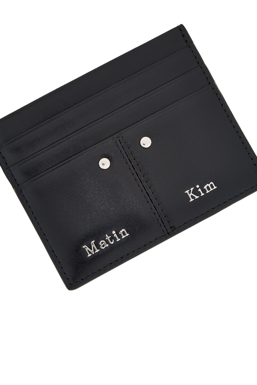 Matin Kim Steel Logo Rivet Card Wallet — Black