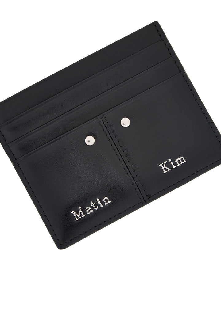 Matin Kim Steel Logo Rivet Card Wallet — Black