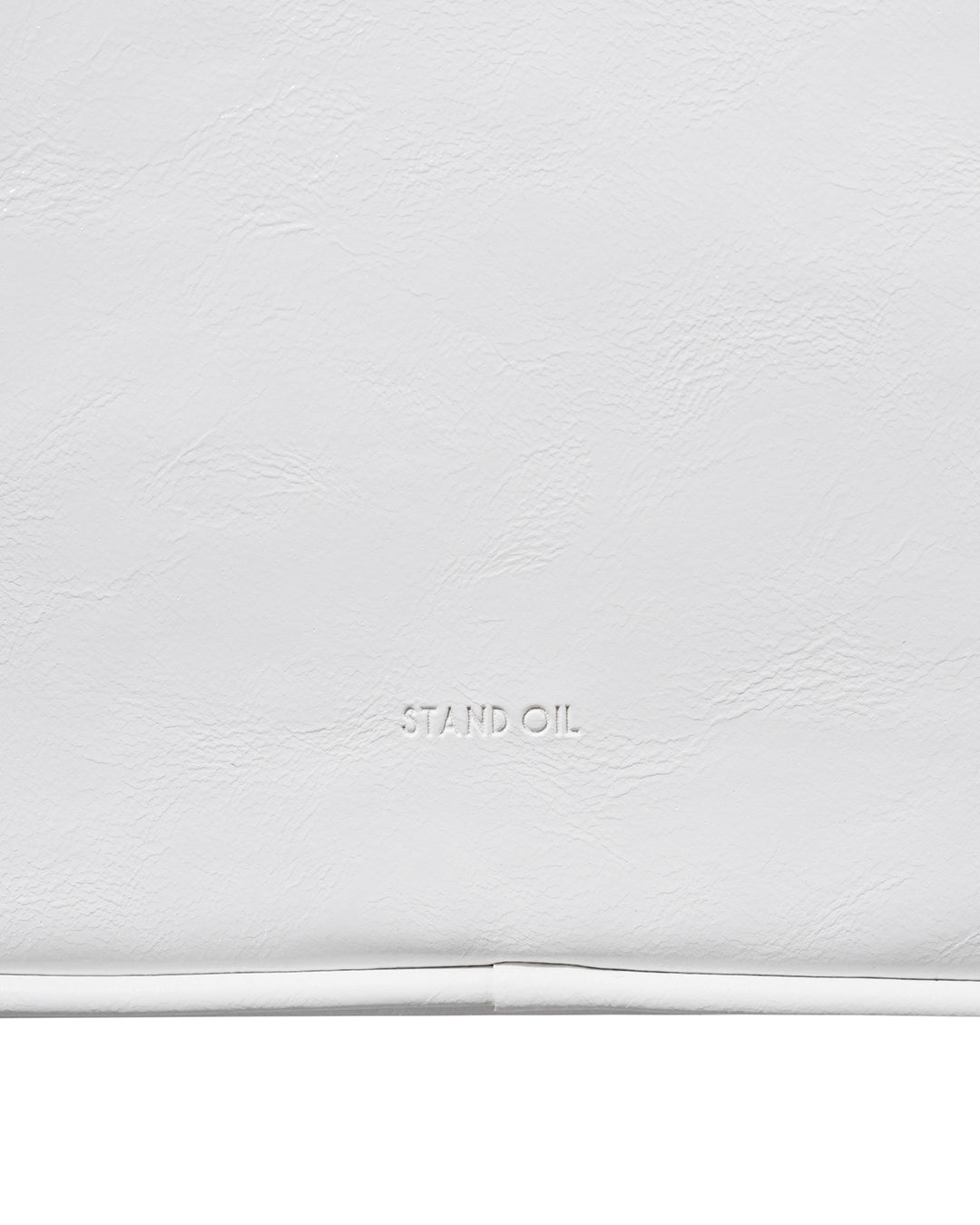 Stand Oil Momo Bag — Glossy Trapezoid Tote — White