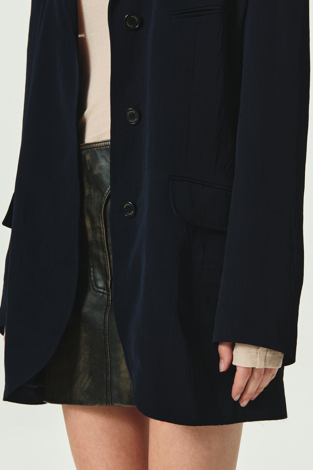 KIMMATIN Tailored Overfit Single Jacket — Dark Navy