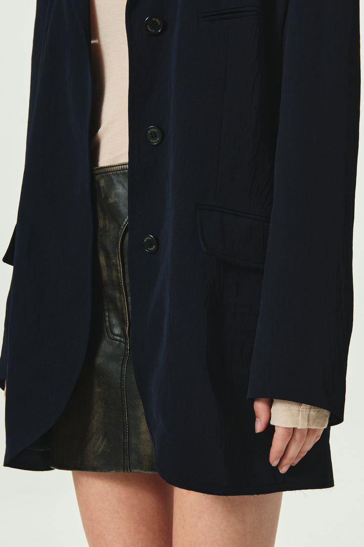 KIMMATIN Tailored Overfit Single Jacket — Dark Navy