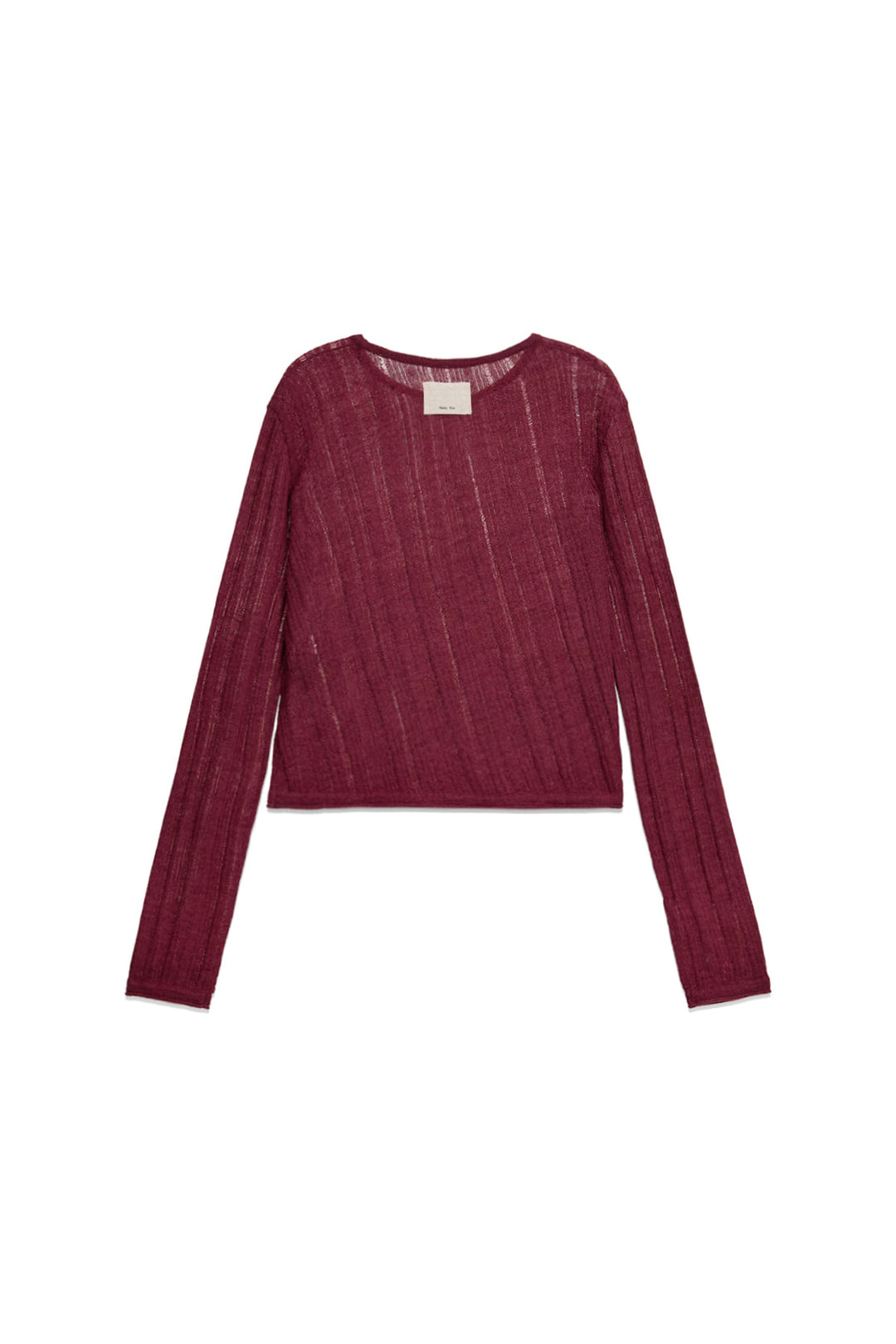 Matin Kim Diagonal Texture Knit Top — Burgundy
