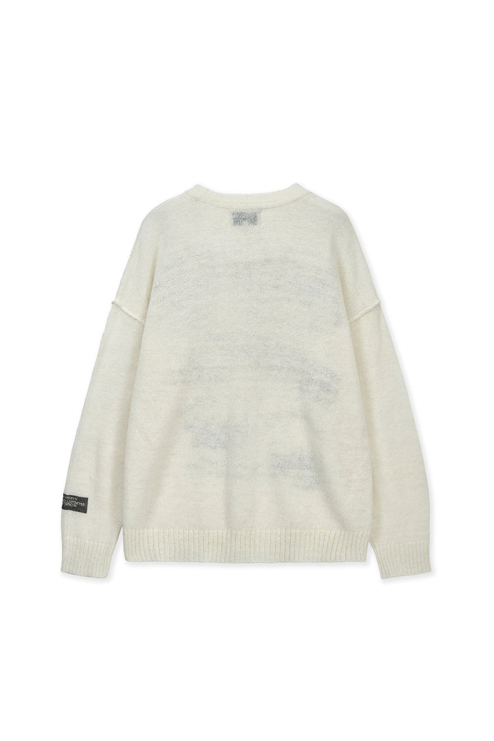 Matin Kim Graffiti Artwork Knit Pullover — Ivory