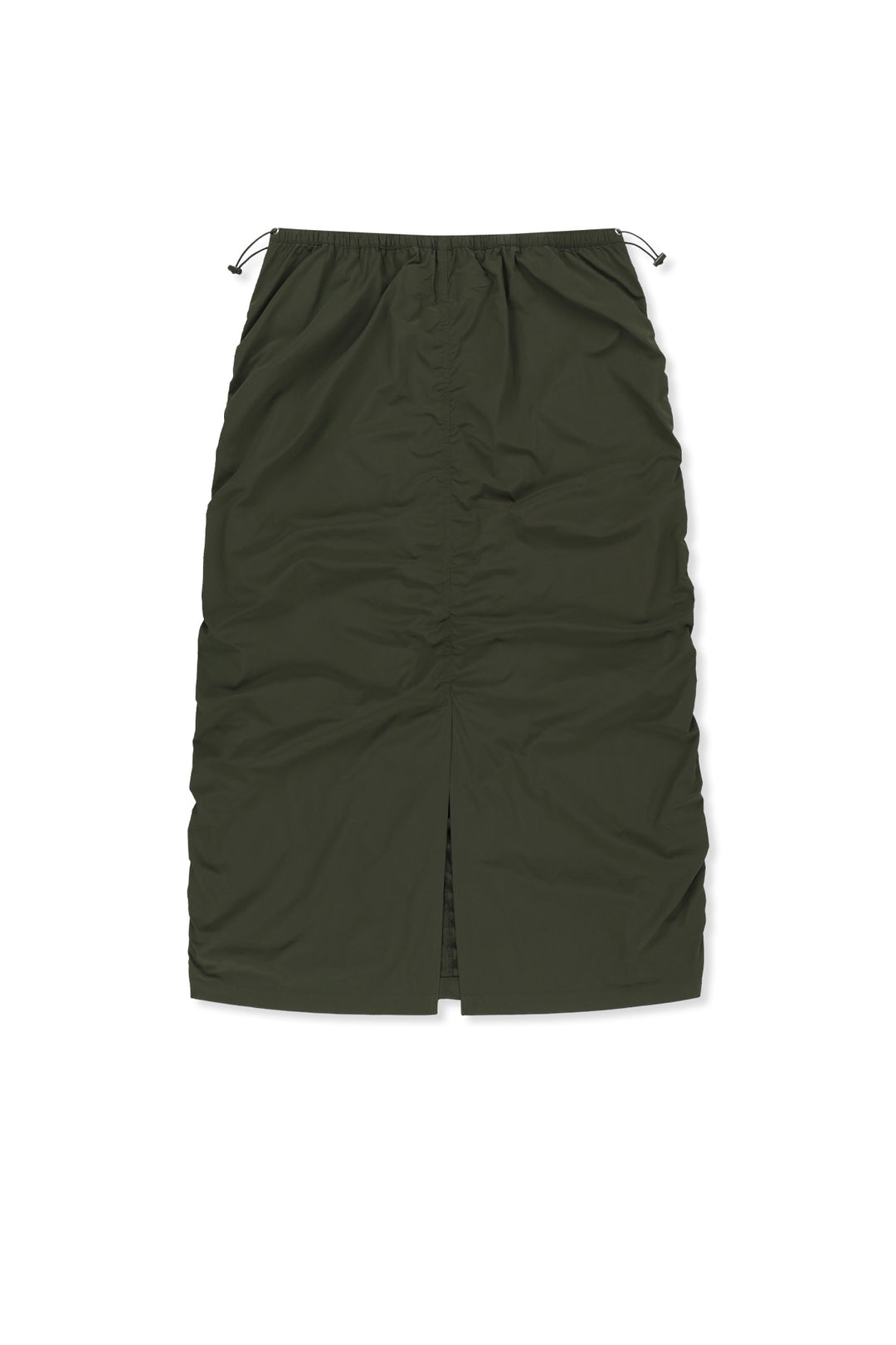 Matin Kim Patch Pocket Shirring Nylon Skirt — Khaki
