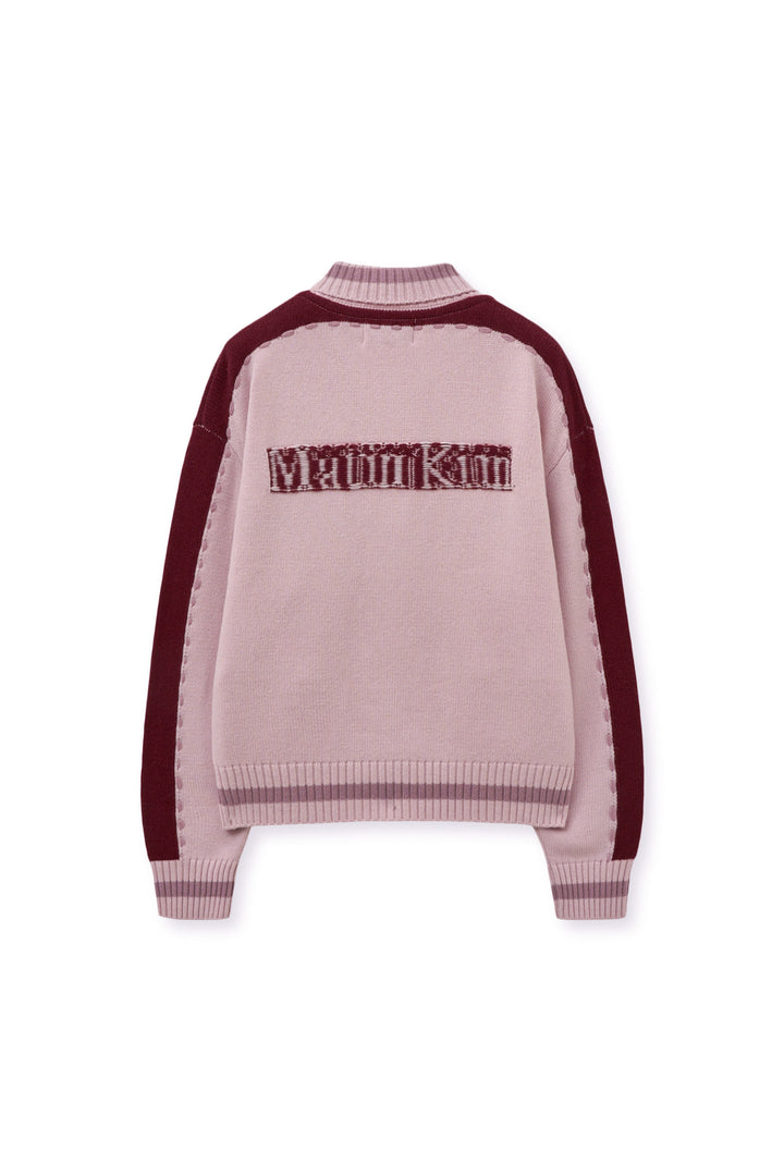 Matin Kim Initial Knit Zip Up — Pink