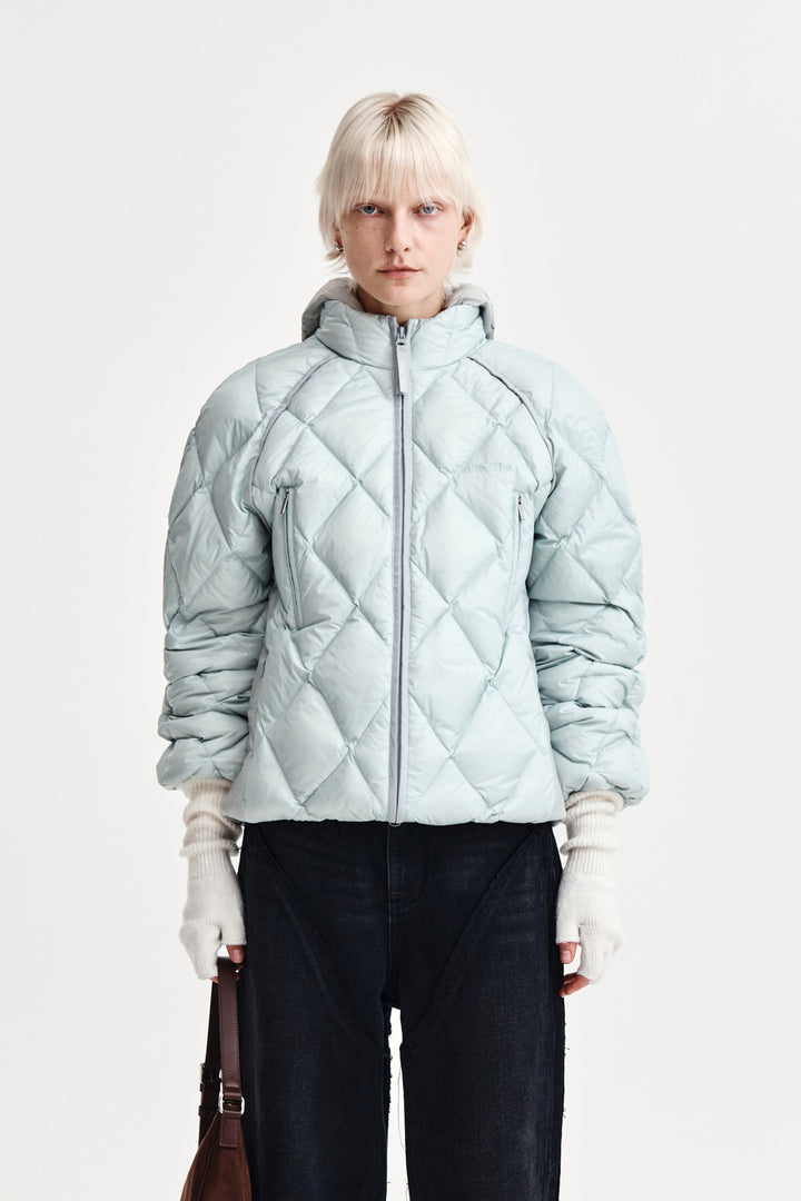 Matin Kim Quilting Hoody Lightweight Jumper — Mint